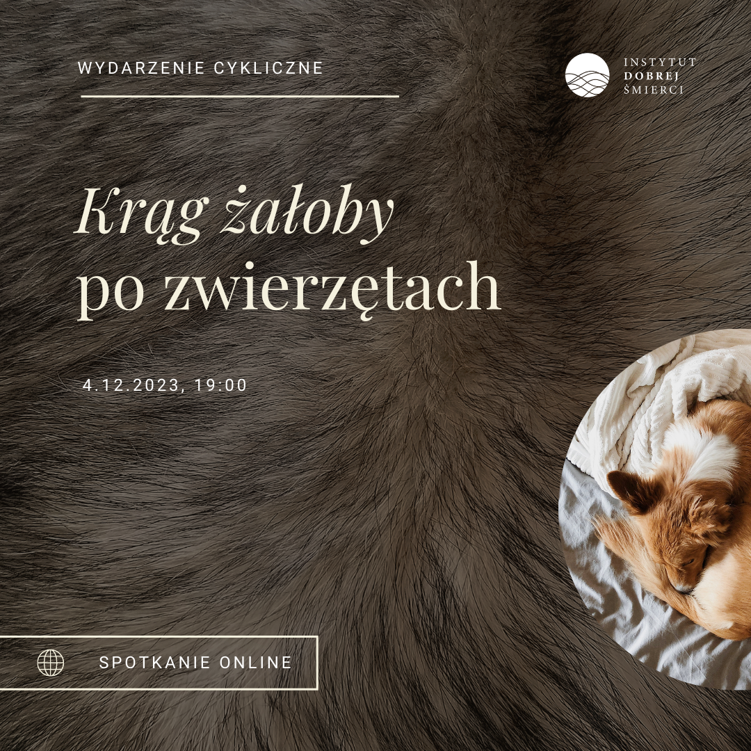 Grafika przedstawia zwiniętego w kłębek psa.