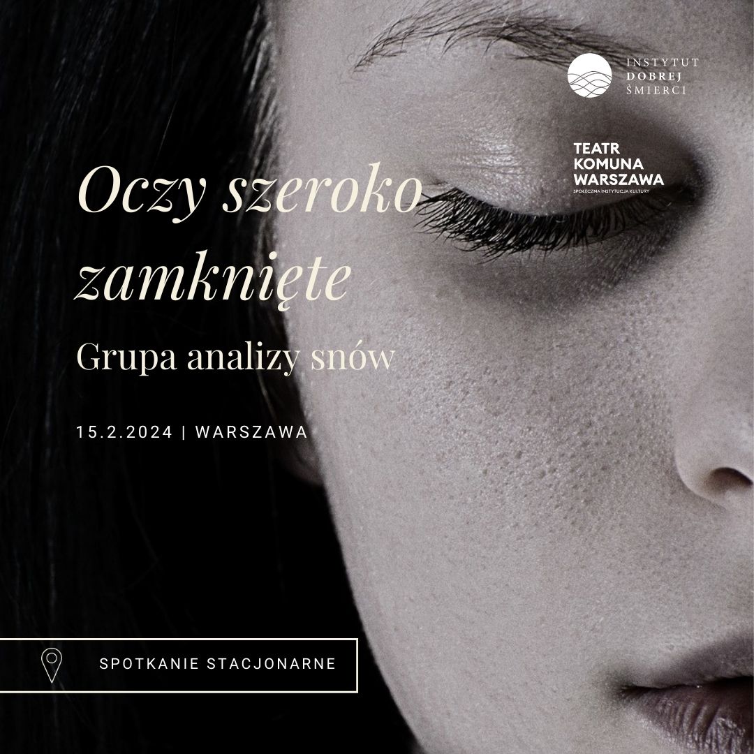 Zdjęcie przedstawia połowę twarzy młodej kobiety z zamkniętymi oczami.
