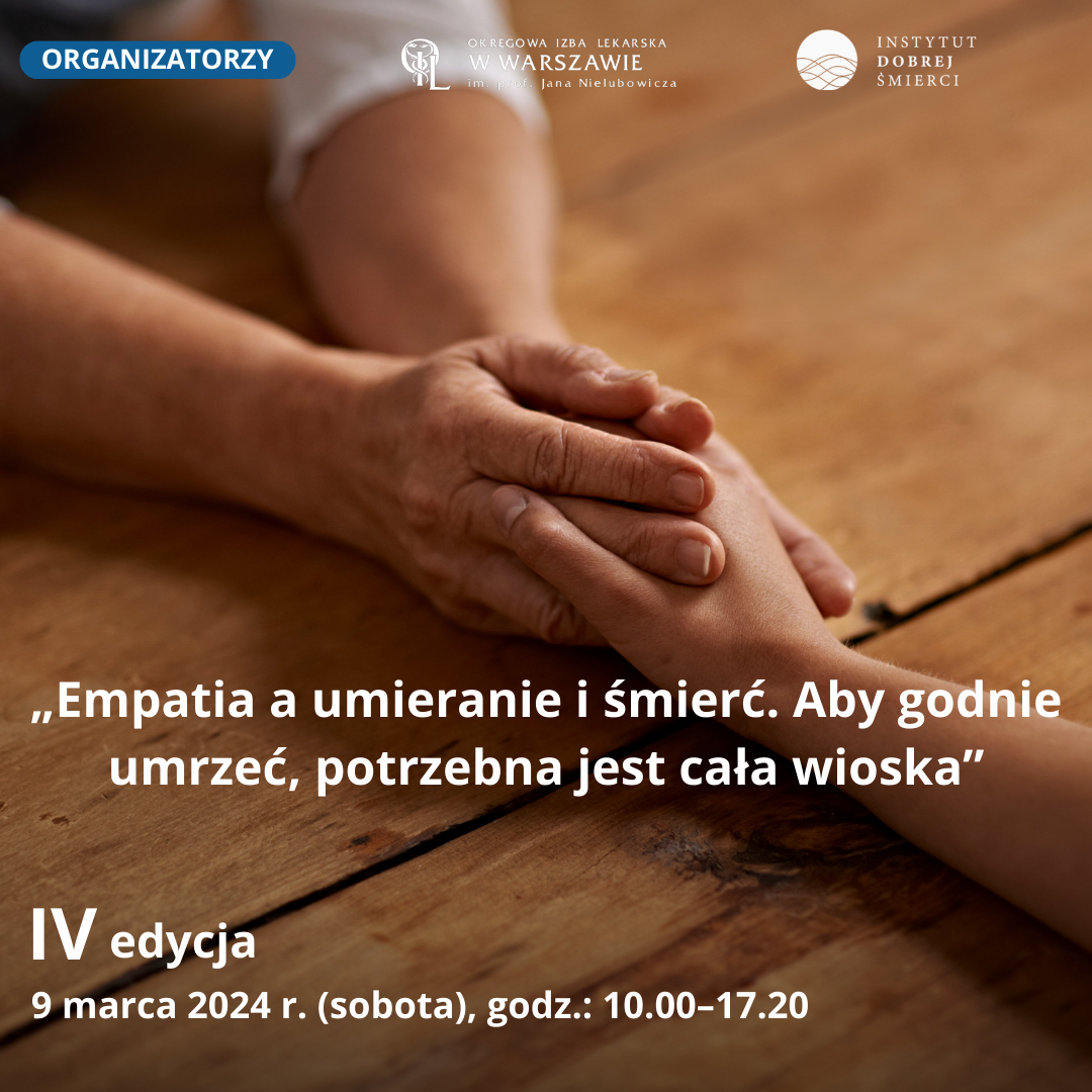 Grafika przedstawia dłoń jednej osoby złożoną w dłoniach drugiej.
