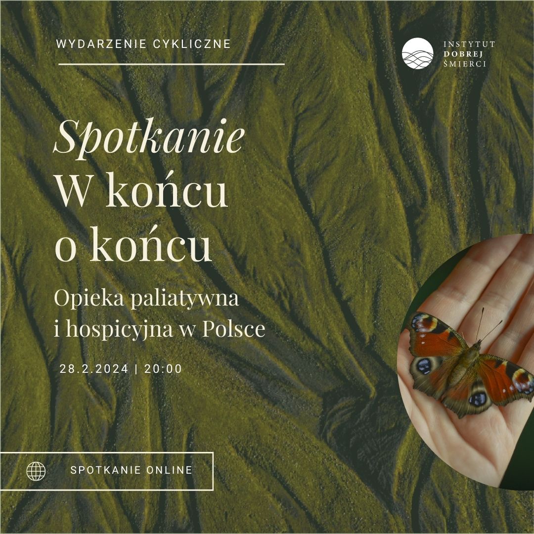 Grafika przedstawia motyla rozpostartego na dłoni.