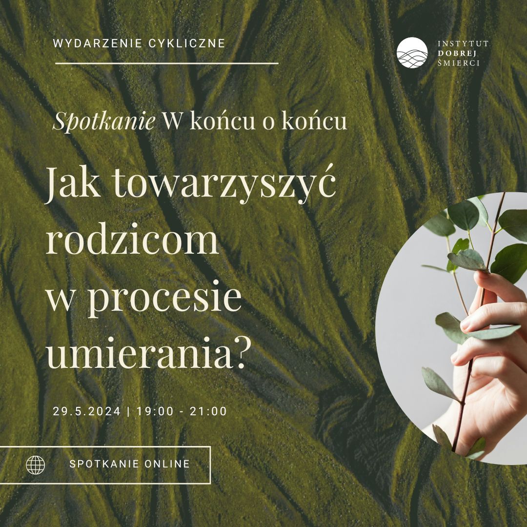 Grafika przedstawia dłoń trzymającą gałązkę z liśćmi.