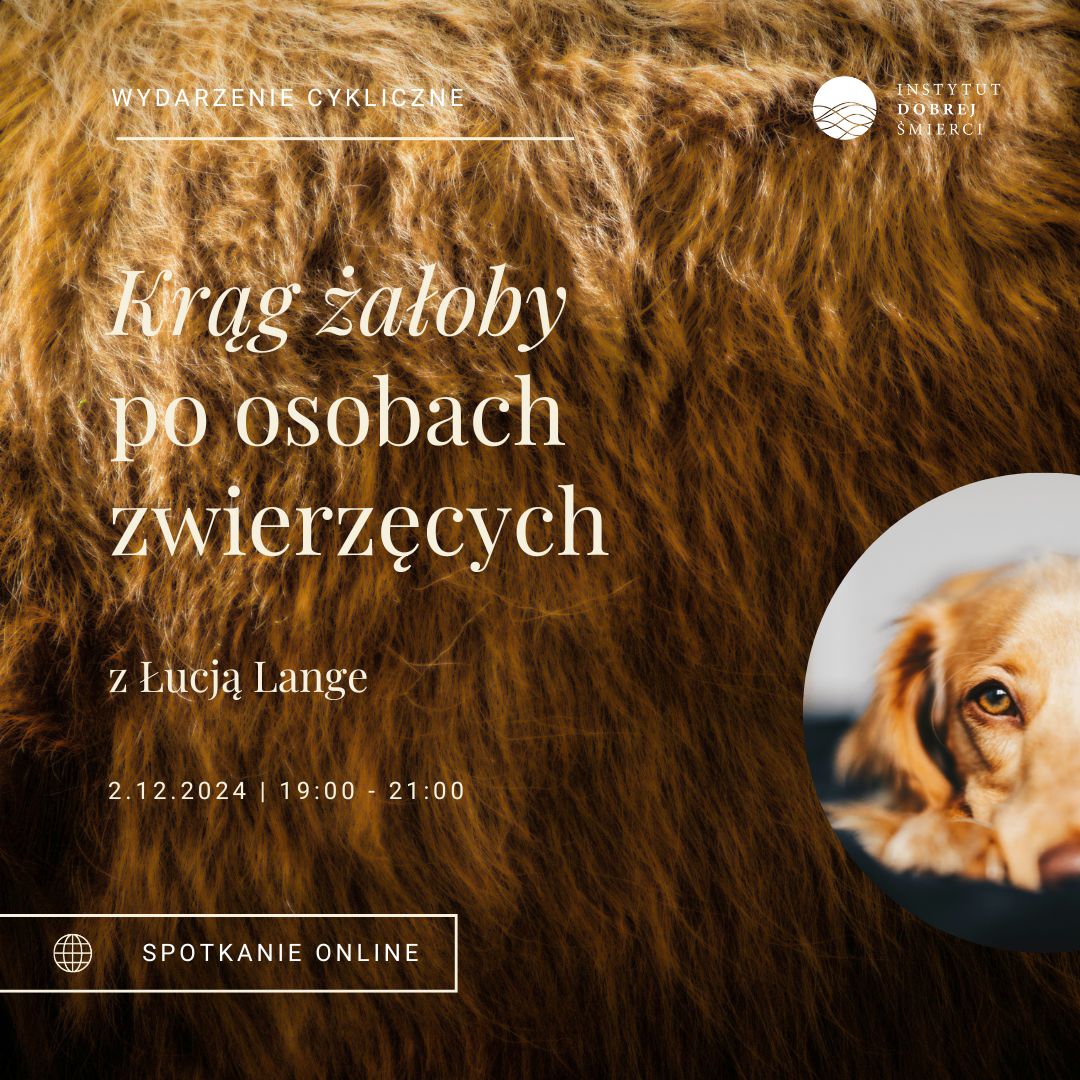 Grafika przedstawia głowę psa na tle z sierści.