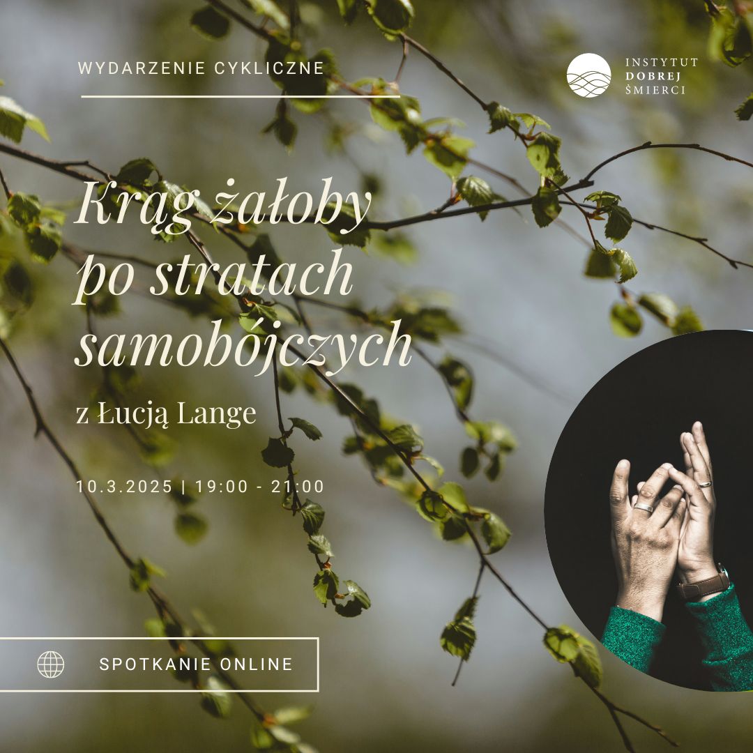 Splecione ze sobą dłonie na tle gałązek drzew